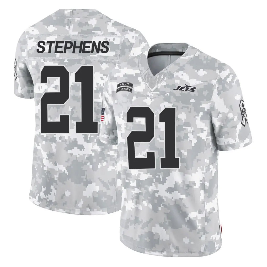 NY.Jets #21 Brandon Stephens Player Arctic Camo Salute to Service Limited Game Odoa Stitched Jerseys