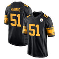 P.Steelers #51 Nick Herbig Player Black Color Rush Home Game Odoa Stitched Jerseys