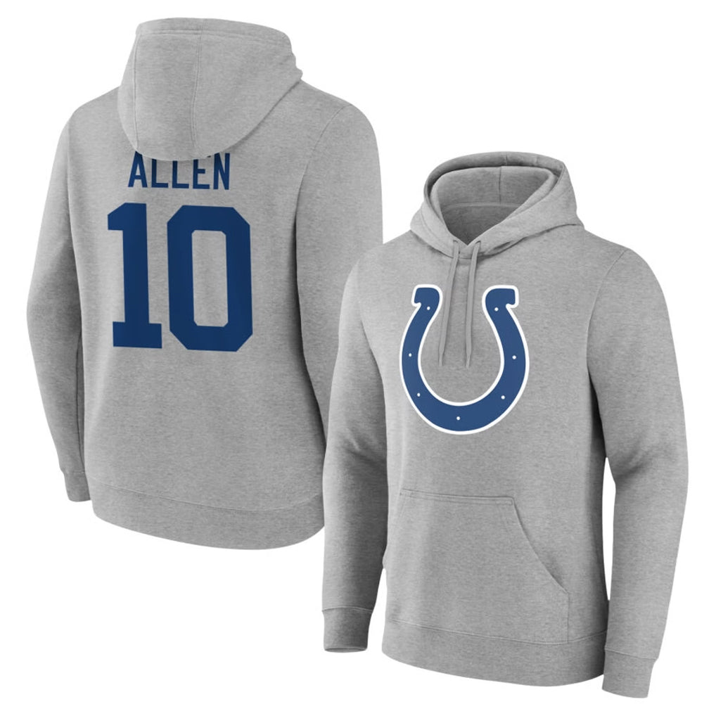 IN.Colts #10 Keenan Allen Player Gray Pullover Hoodies Limited Game Odoa Stitched Jerseys