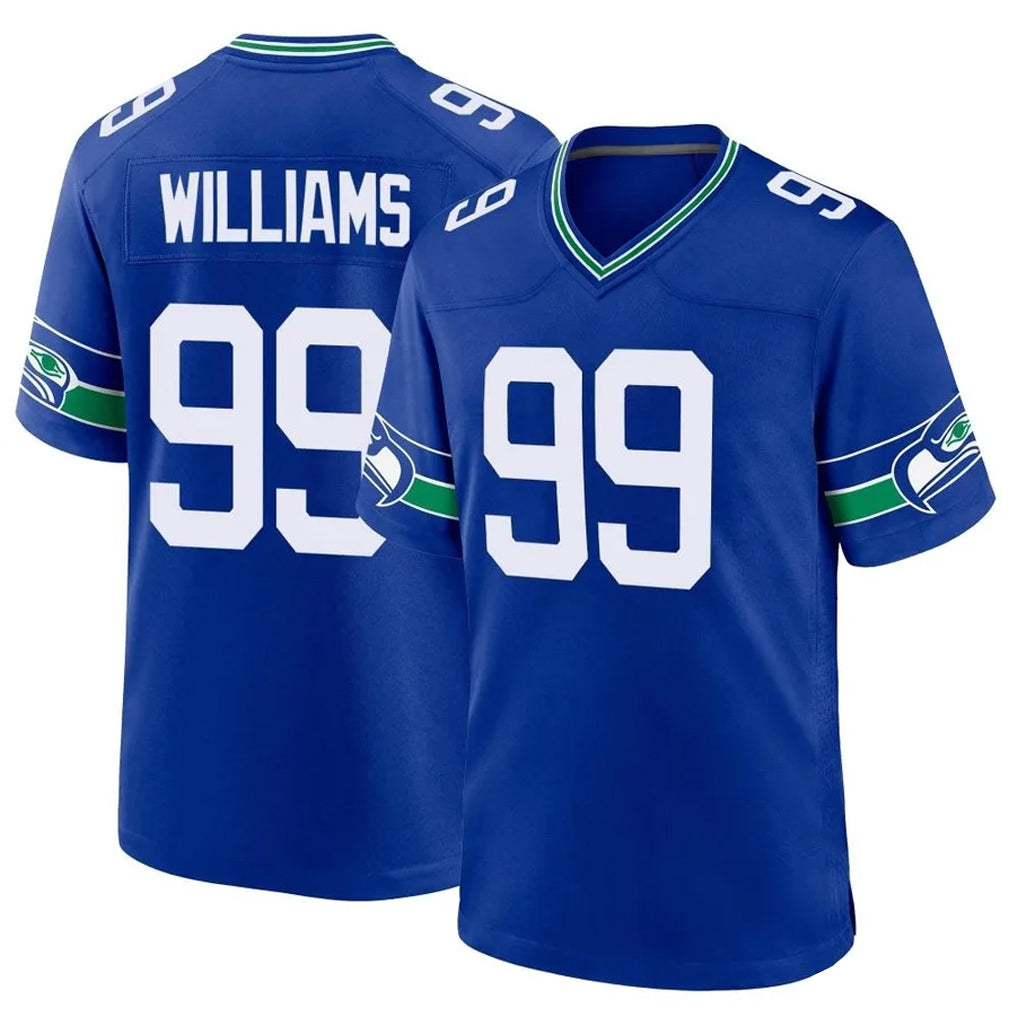 S.Seahawks #99 Leonard Williams Player Royal Throwback Home Game Odoa Stitched Jerseys