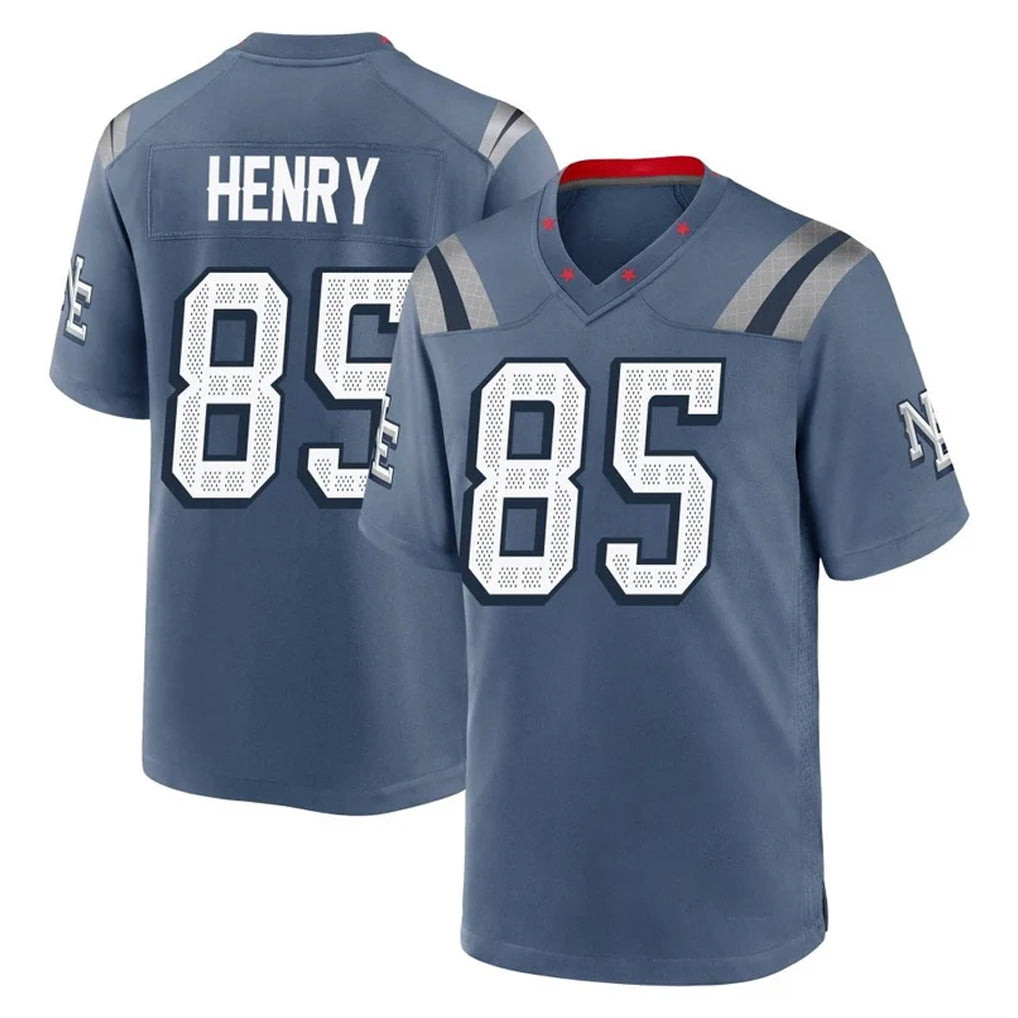 NE.Patriots #85 Hunter Henry Player Blue Rivalries Collection Home Game Odoa Stitched Jerseys