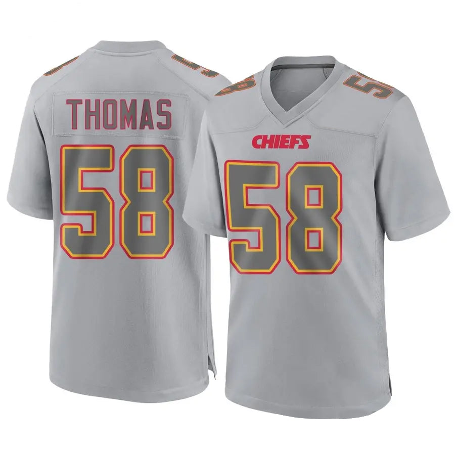 KC.Chiefs #58 Derrick Thomas Player Gray Fashion Game Odoa Stitched Jerseys