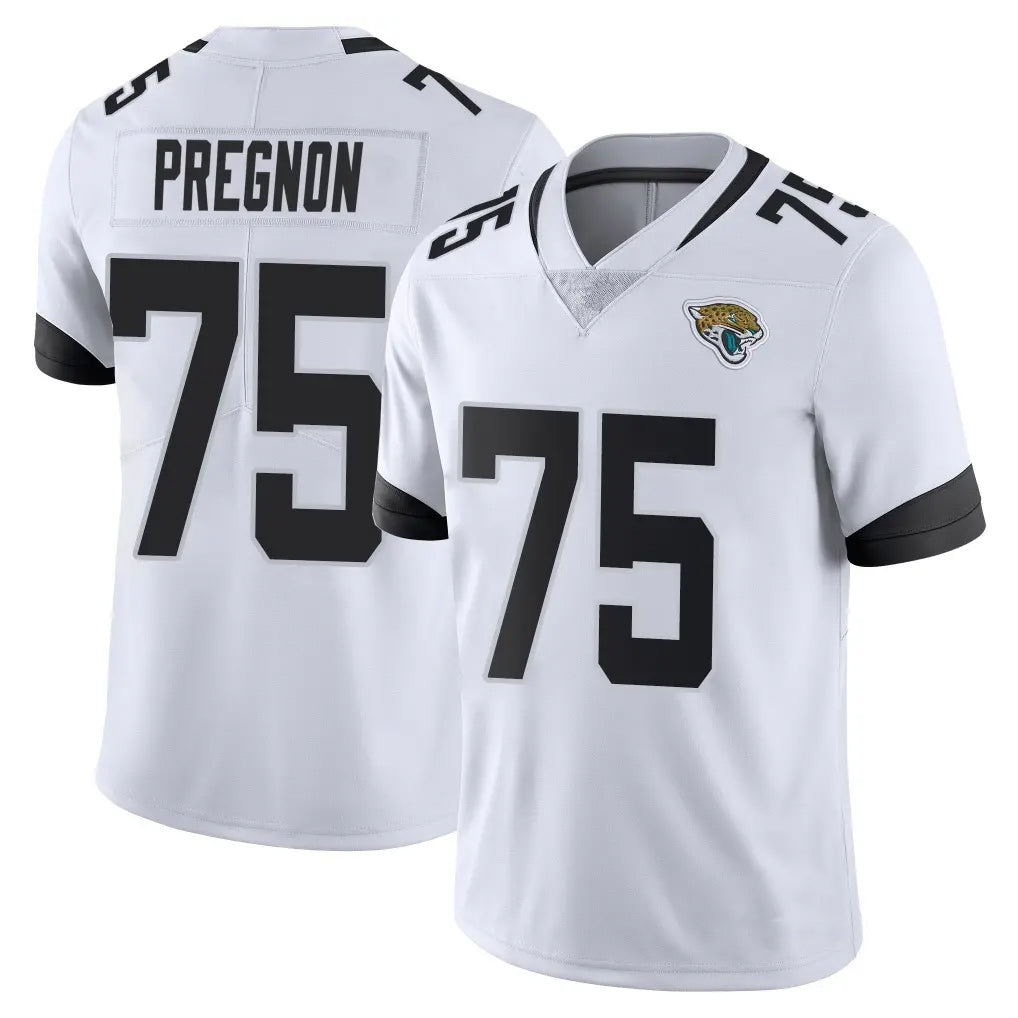 J.Jaguars #75 Emmanuel Pregnon Player White Vapor Untouchable Limited Home Game Odoa Stitched Jerseys