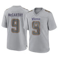 M.Vikings #9 J.J. McCarthy Player Gray Atmosphere Fashion Home Game Odoa Stitched Jerseys