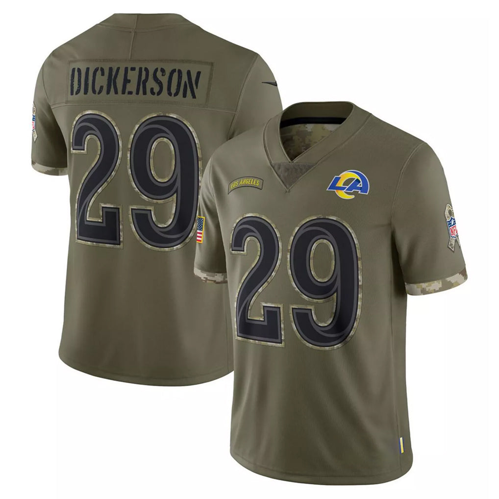 LA.Rams #29 Eric Dickerson Player Olive Salute To Service Limited Odoa Stitched Jerseys