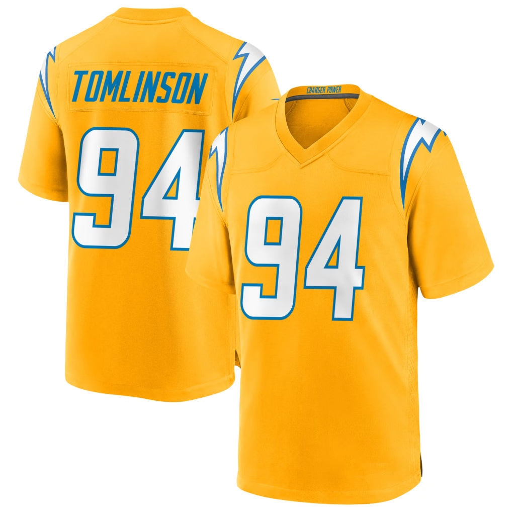 LA.Chargers #94 Dalvin Tomlinson Player Gold Home Game Odoa Stitched Jerseys