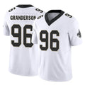 NO.Saints #96 Carl Granderson Player White Limited Vapor F.U.S.E. Home Game Odoa Stitched Jerseys