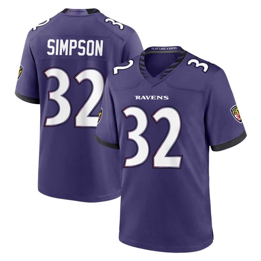 B.Ravens #32 Trenton Simpson Player Purple Limited Home Game Odoa Stitched Jerseys