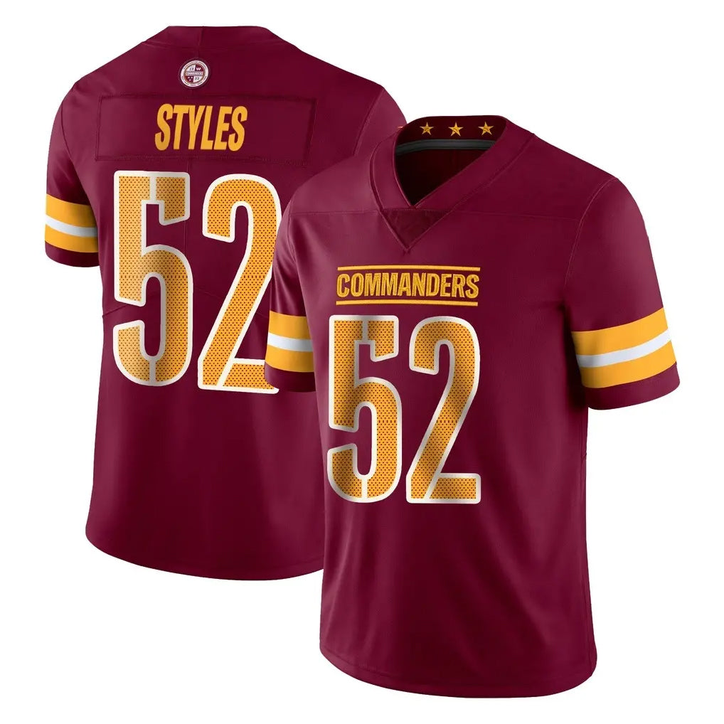 W.Commanders #52 Sonny Styles Player Burgundy Limited Vapor Home Game Odoa Stitched Jerseys