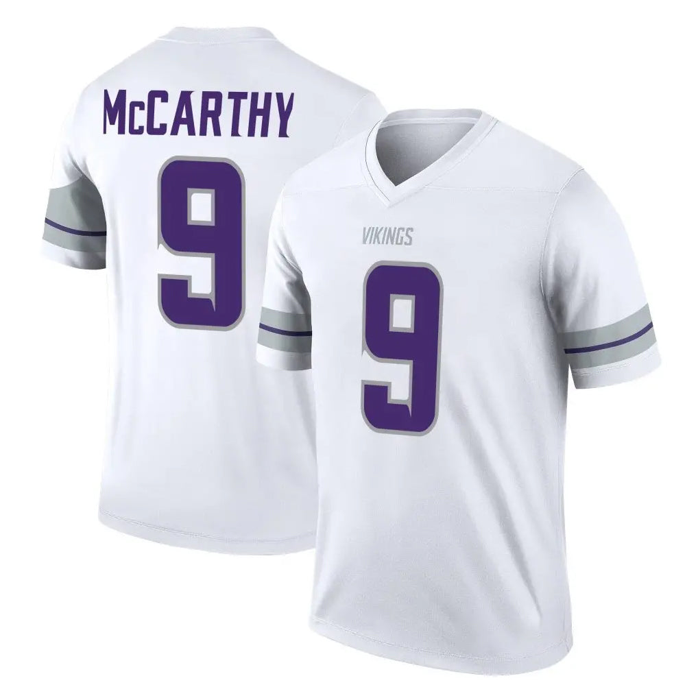 M.Vikings #9 J.J. McCarthy Player White Alternate Legend Home Game Odoa Stitched Jerseys