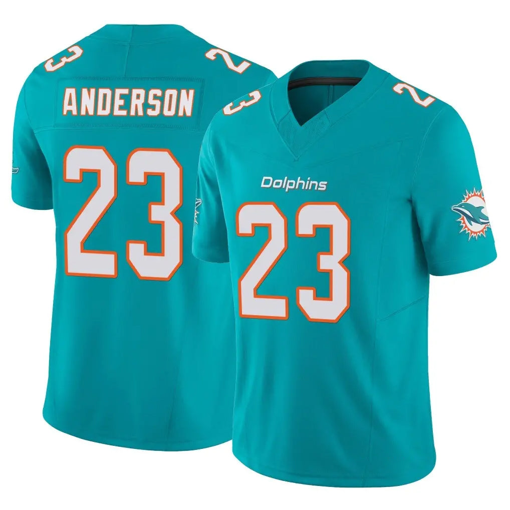 M.Dolphins #23 Zayne Anderson Player Aqua Limited Vapor F.U.S.E. Home Game Odoa Stitched Jerseys