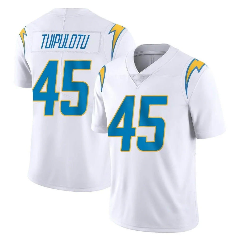 LA.Chargers #45 Tuli Tuipulotu Player White Limited Vapor Untouchable Home Game Odoa Stitched Jerseys