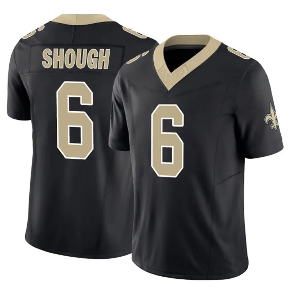 NO.Saints #6 Tyler Shough Player Black Limited Vapor F.U.S.E. Home Game Odoa Stitched Jerseys