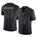 NE.Patriots #26 Hassan Haskins Player Black Reflective LImited Home Game Odoa Stitched Jerseys