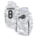 B.Bills #8 Terrel Bernard Player Arctic Camo Salute to Service Hoodies Odoa Stitched Jerseys