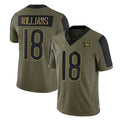 C.Bears #18 Caleb Williams Player Olive Salute to Service Limited Odoa Stitched Jerseys