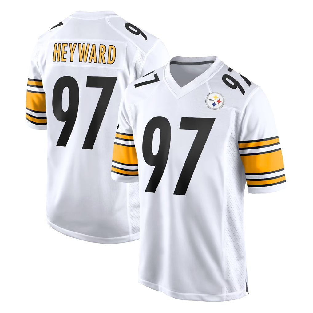 P.Steelers #97 Cameron Heyward Player White Home Game Odoa Stitched Jerseys