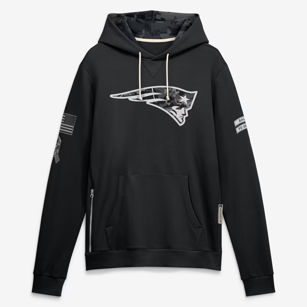 NE.Patriots 2026 Black Logo Pullover Hoodies Limited Game Odoa Stitched Jerseys