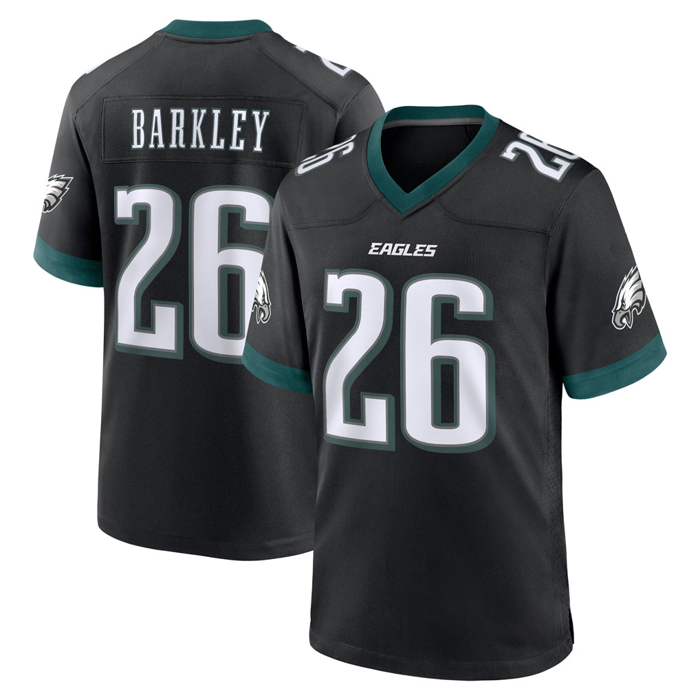 P.Eagles #26 Saquon Barkley Player Black Game Home Odoa Stitched Jerseys