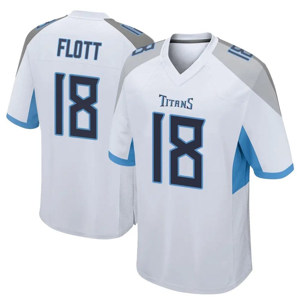 T.Titans #18 Cor'Dale Flott Player White Home Game Odoa Stitched Jerseys