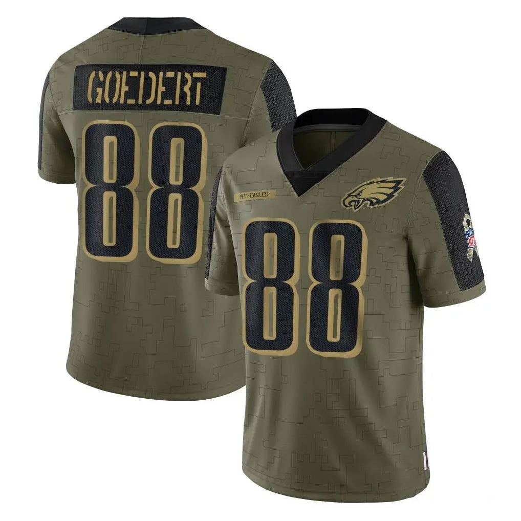 P.Eagles #88 Dallas Goedert Player Olive Salute To Service Limited Game Odoa Stitched Jerseys