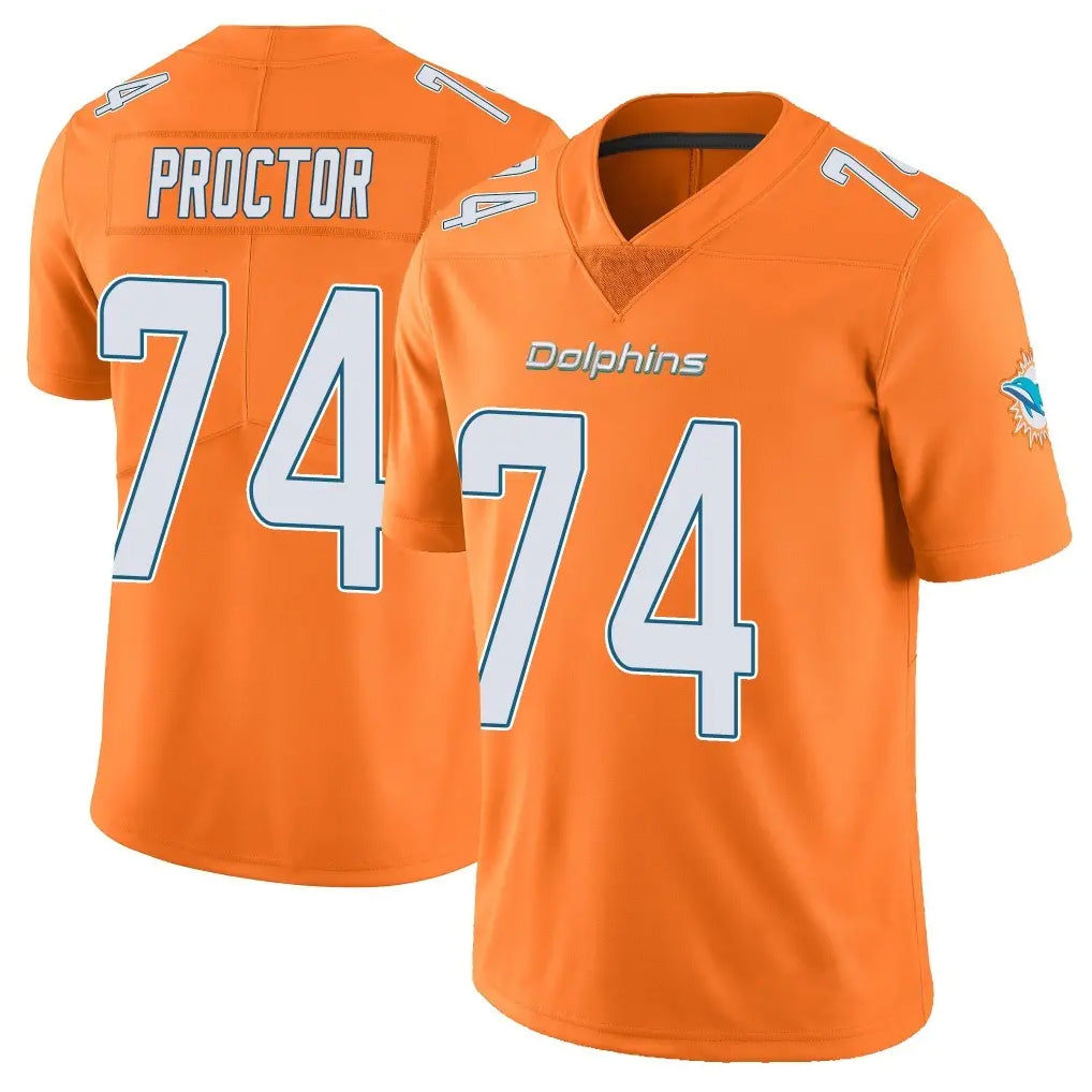 M.Dolphins #74 Kadyn Proctor Player Orange Limited Home Game Odoa Stitched Jerseys