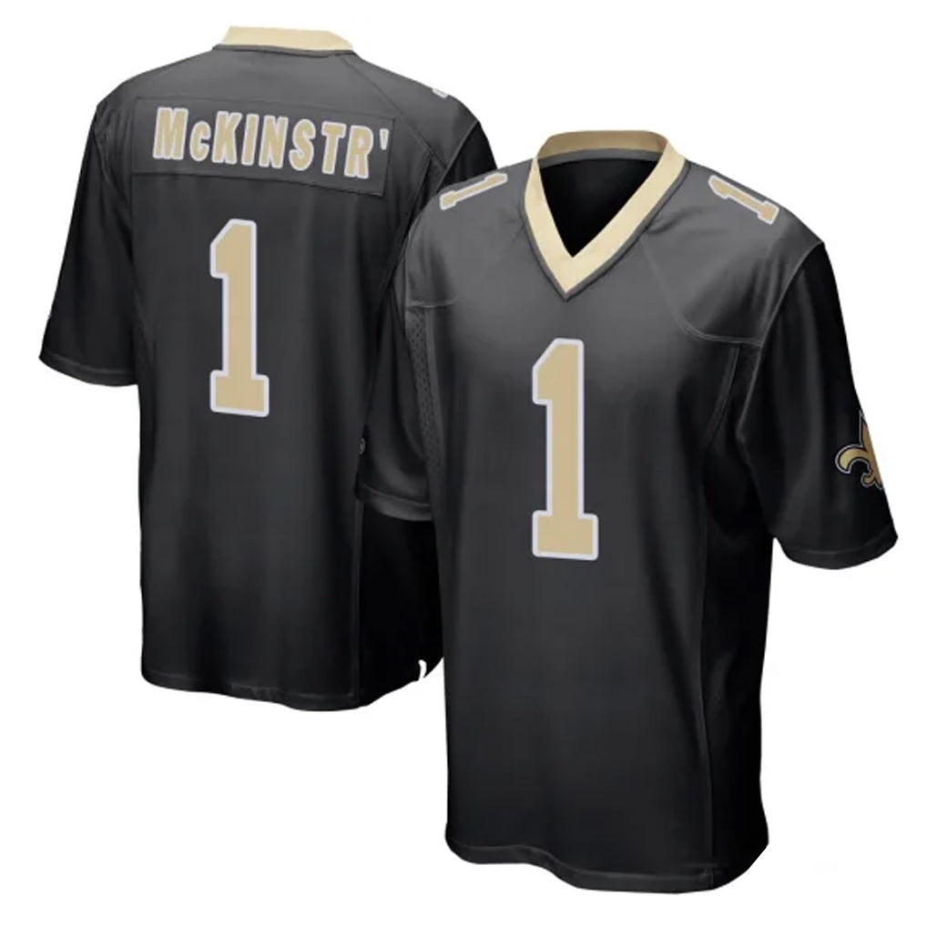 NO.Saints #1 Kool-Aid McKinstry Player Black Home Game Odoa Stitched Jerseys