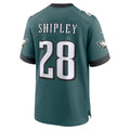 Odoa P.Eagles #28 Will Shipley Midnight Green Team Game Jersey