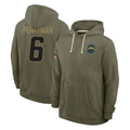 LA.Chargers #6 Denzel Perryman Player Olive Salute to Service Pullover Hoodies Limited Odoa Stitched Jerseys
