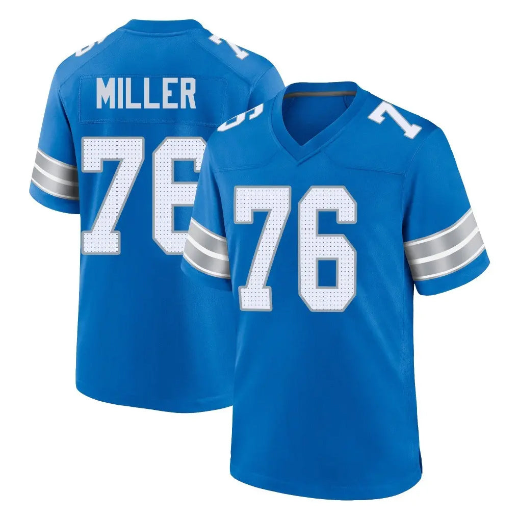 D.Lions #76 Blake Miller Player Blue Alternate Home Game Odoa Stitched Jerseys