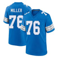 D.Lions #76 Blake Miller Player Blue Alternate Home Game Odoa Stitched Jerseys