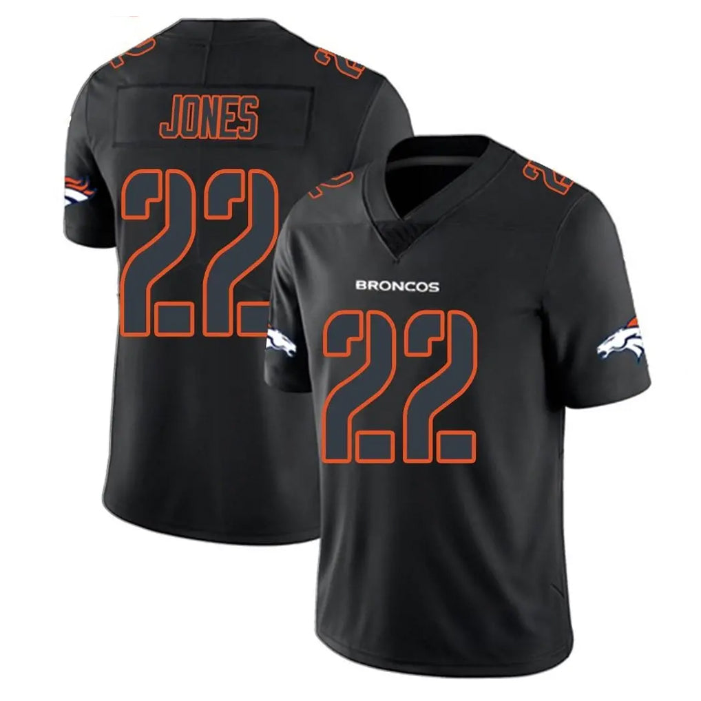 D.Broncos #22 Brandon Jones Player Black Impact Limited Game Odoa Stitched Jerseys