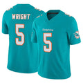 M.Dolphins #5 Jaylen Wright Player Aqua Limited Vapor F.U.S.E. Home Game Odoa Stitched Jerseys