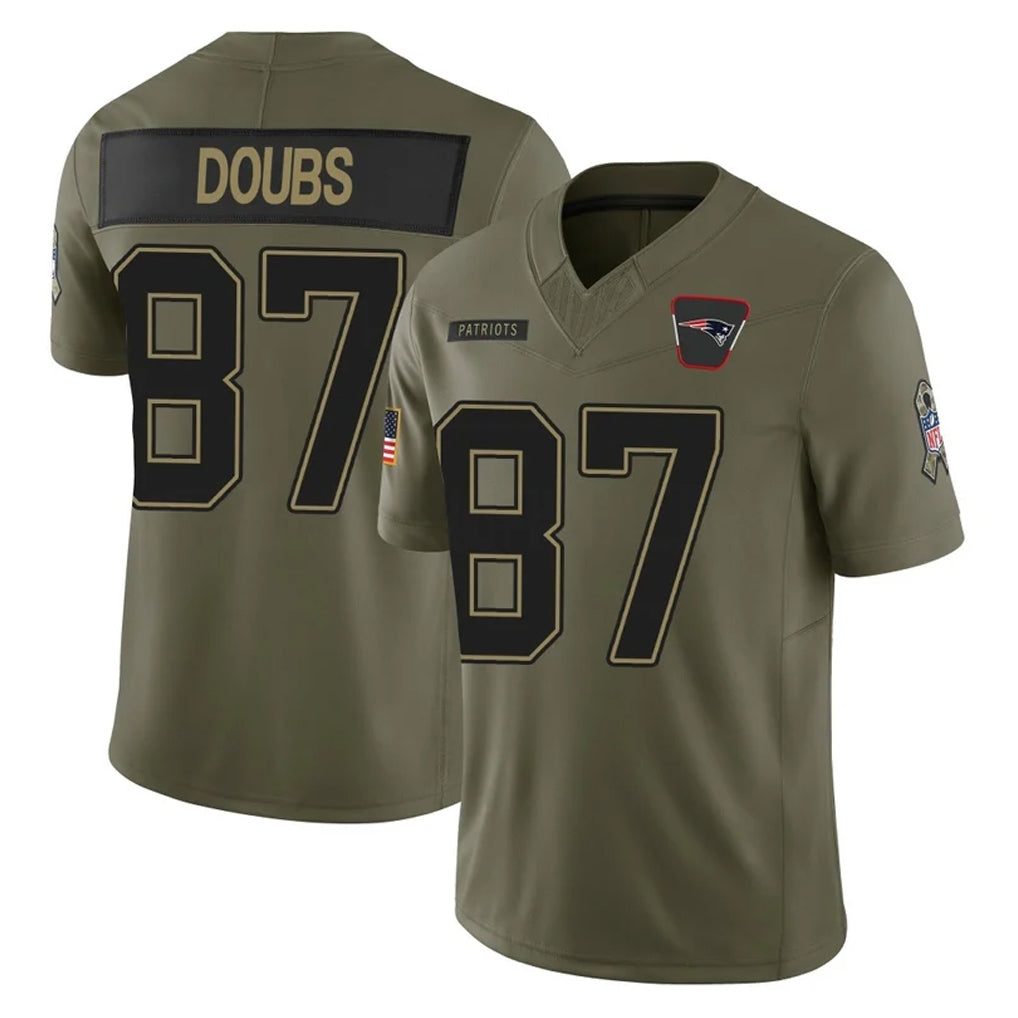NE.Patriots #87 Romeo Doubs Player Olive 2025 Salute To Service Limited Odoa Stitched Jerseys