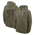 S.Seahawks #91 Byron Murphy II Player Olive Salute to Service Pullover Hoodies Limited Odoa Stitched Jerseys