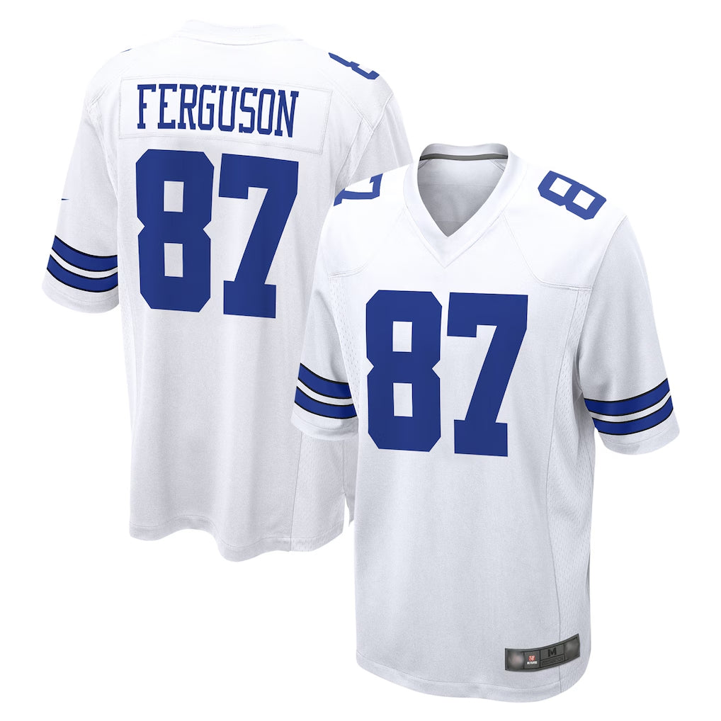 D.Cowboys #87 Jake Ferguson Player White Home Game Odoa Stitched Jerseys