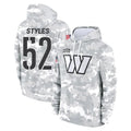 W.Commanders #52 Sonny Styles Player Arctic Camo Limited Salute to Service Pullover Hoodies Game Odoa Stitched Jerseys