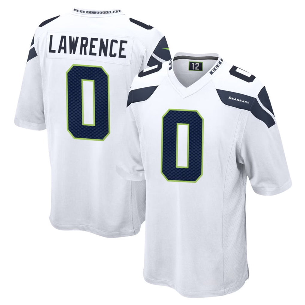 S.Seahawks #0 DeMarcus Lawrence Player White Home Game Odoa Stitched Jerseys