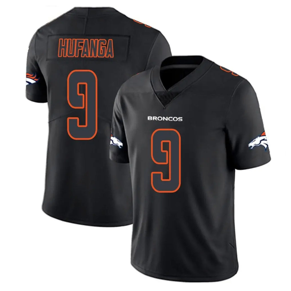 D.Broncos #9 Talanoa Hufanga Player Black Impact Limited Game Odoa Stitched Jerseys