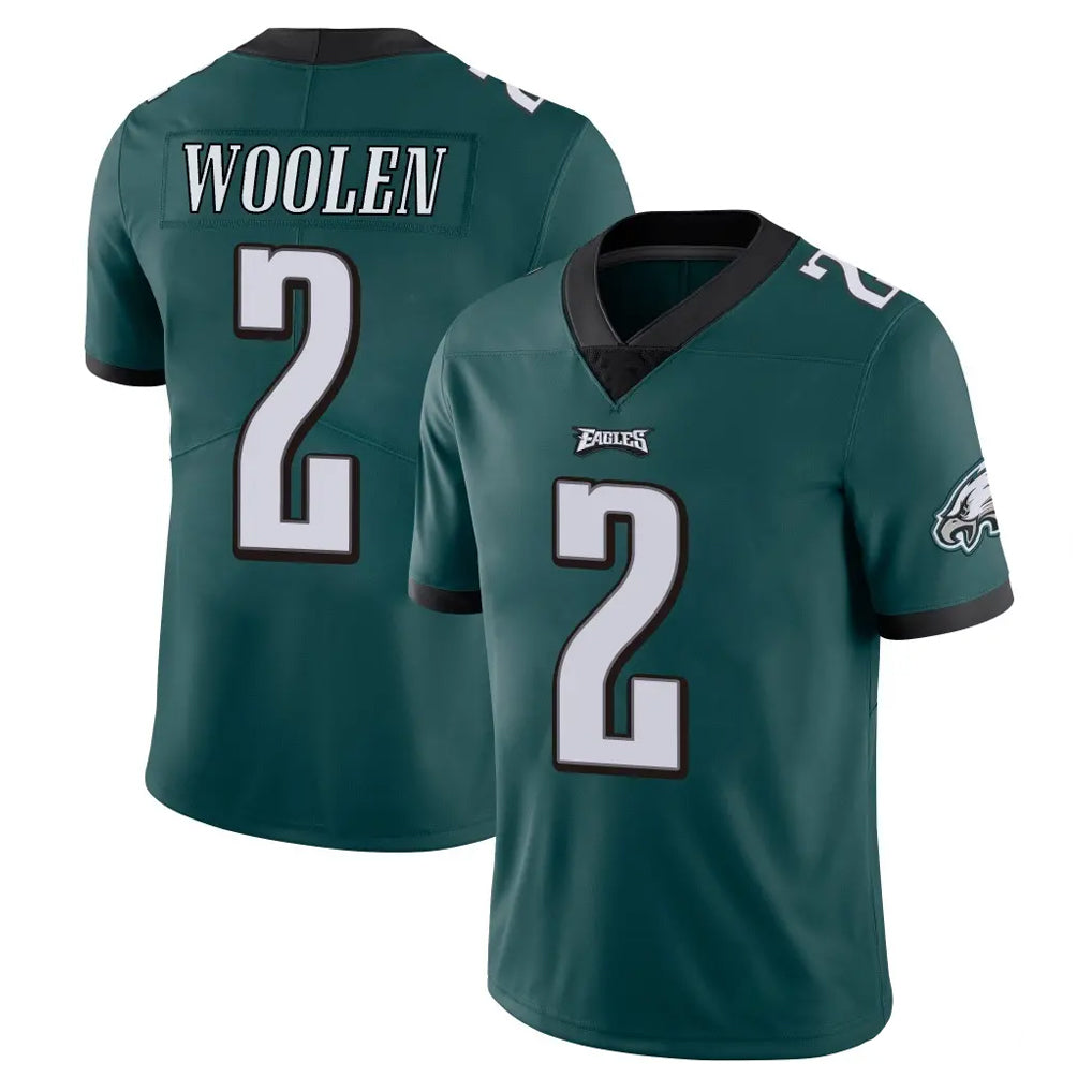 P.Eagles #2 Riq Woolen Player Team Color Green Vapor Untouchable Home Game Odoa Stitched Jerseys