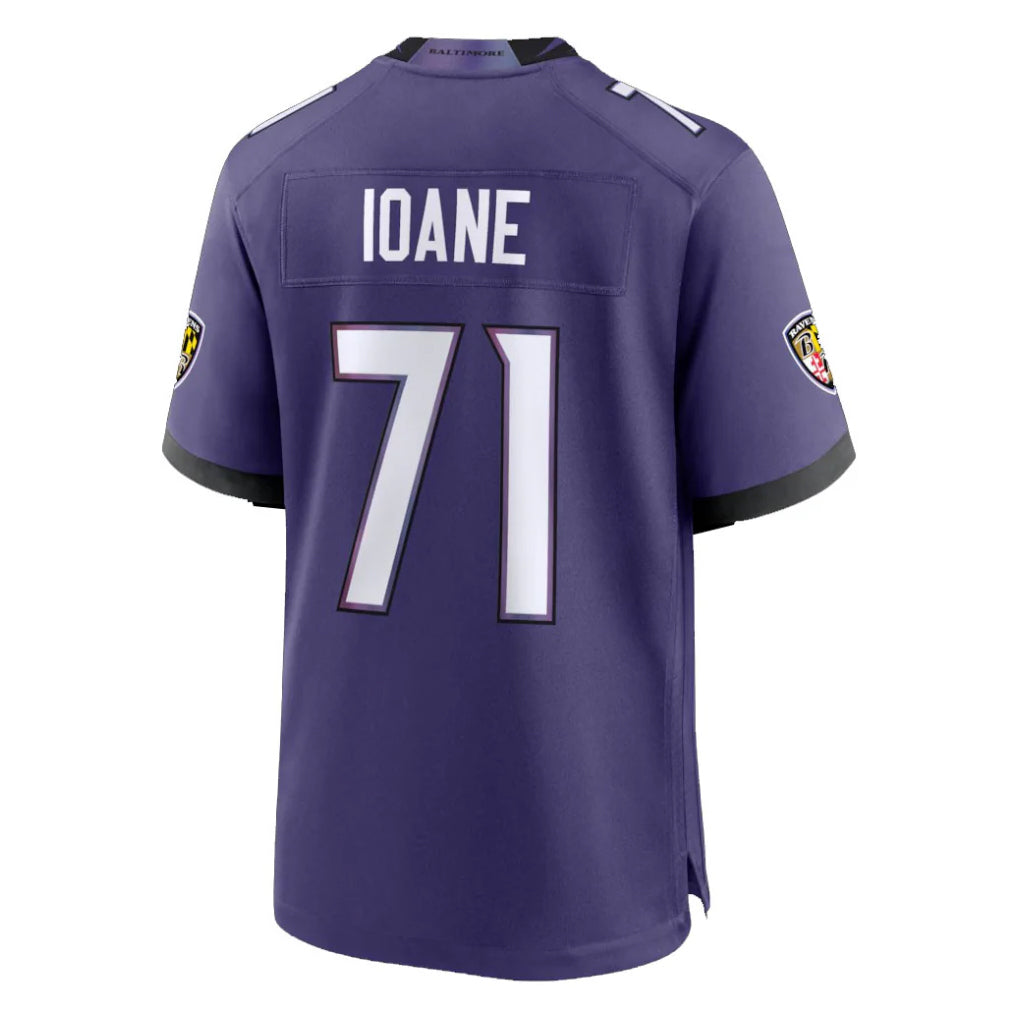 B.Ravens #71 Olaivavega Ioane Player Purple Home Game Odoa Stitched Jerseys