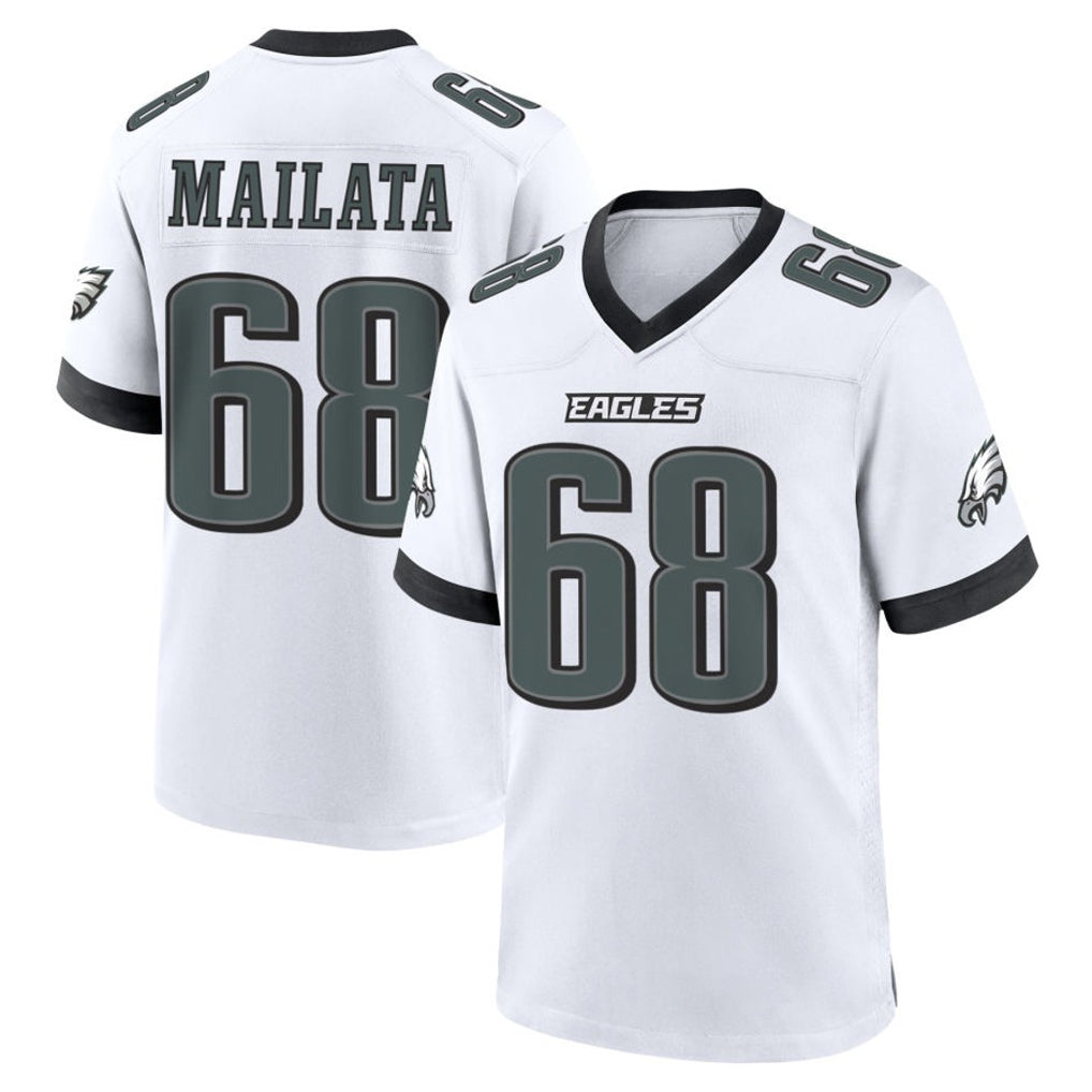P.Eagles #68 Jordan Mailata Player White Game Home Odoa Stitched Jerseys