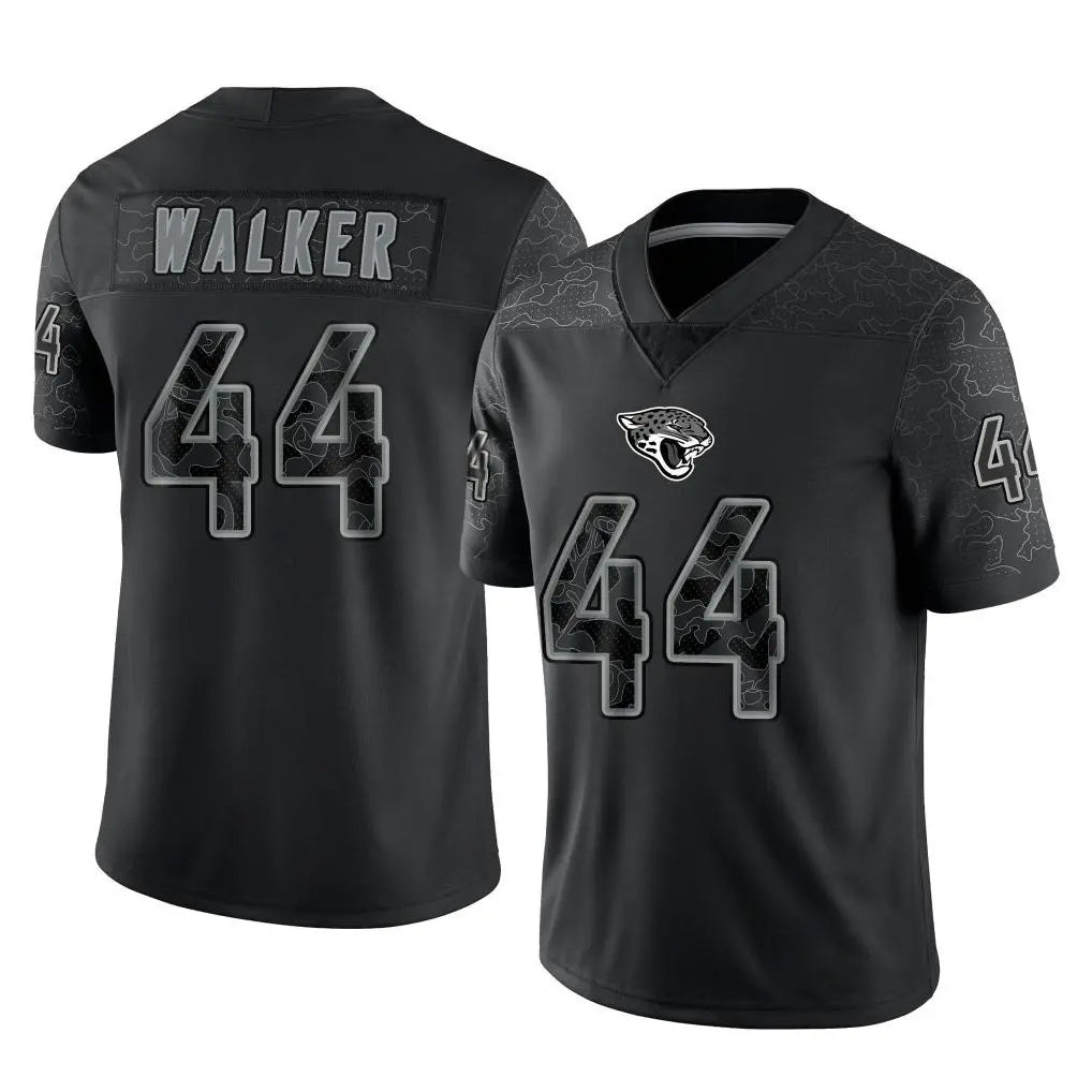 J.Jaguars #44 Travon Walker Player Black Reflective Limited Game Odoa Stitched Jerseys