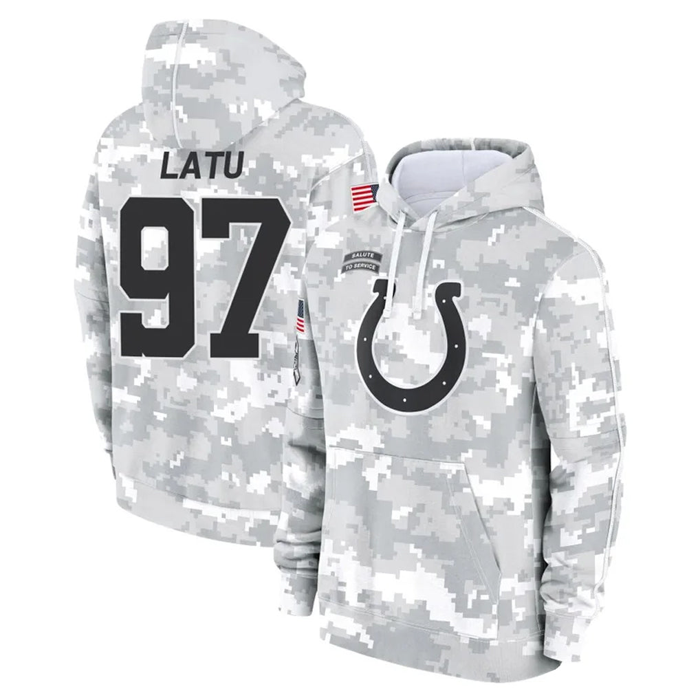 IN.Colts #97 Laiatu Latu Player Arctic Camo Salute to Service Hoodies Limited Game Odoa Stitched Jerseys