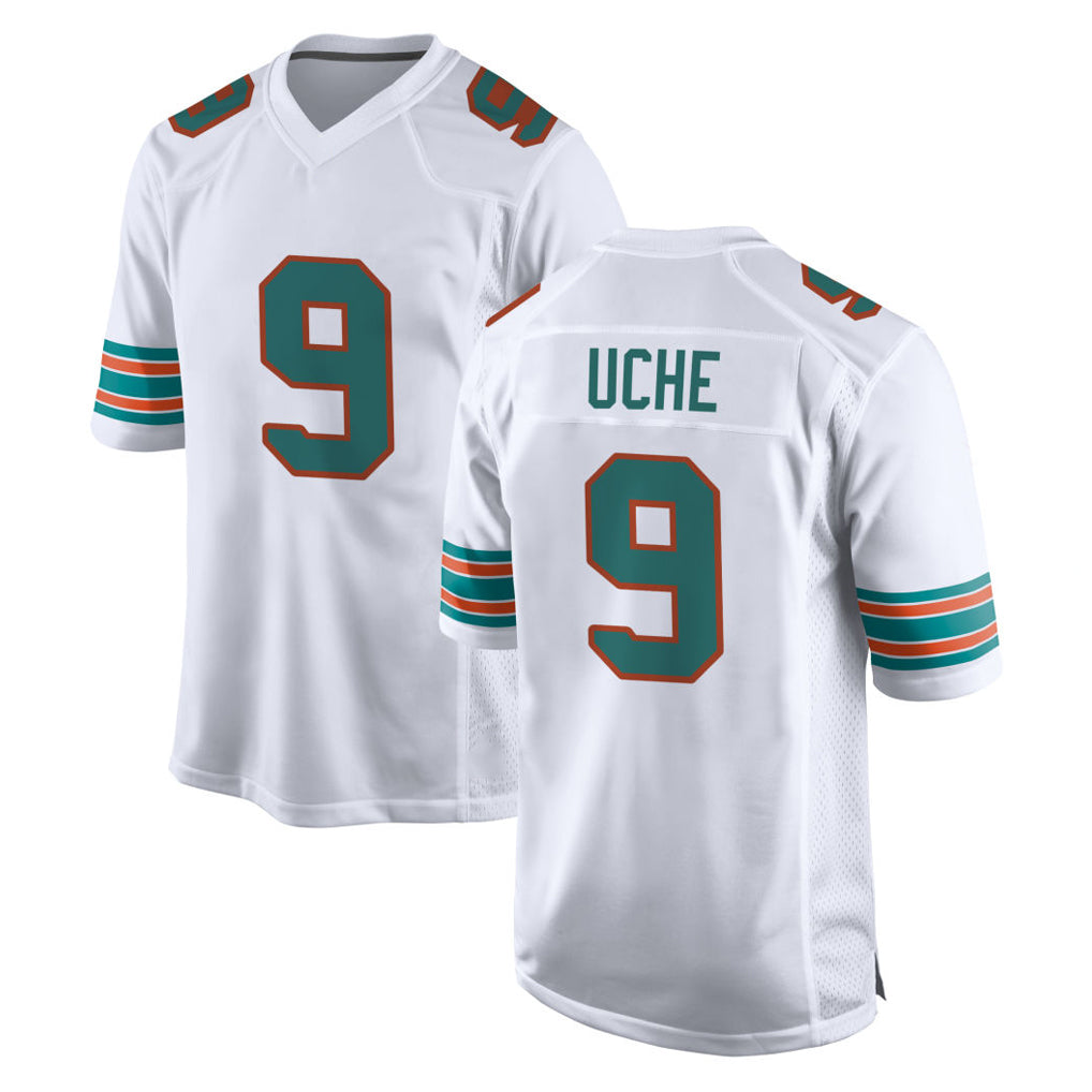 M.Dolphins #9 Joshua Uche Player White Limited Home Game Odoa Stitched Jerseys
