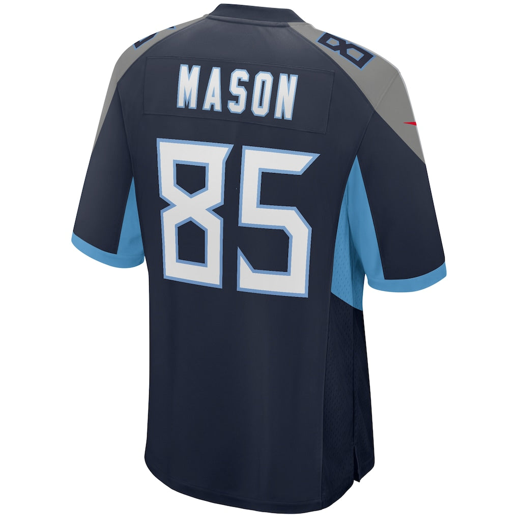 Odoa T.Titans #85 Derrick Mason Navy Game Retired Player Jersey