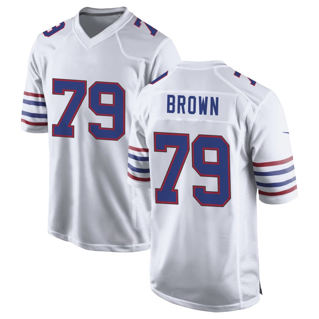 B.Bills #79 Spencer Brown Player White Alternate Game Odoa Stitched Jerseys