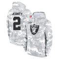 LV.Raiders #2 Ashton Jeanty Player Arctic Camo Salute to Service Hoodies Limited Game Odoa Stitched Jerseys