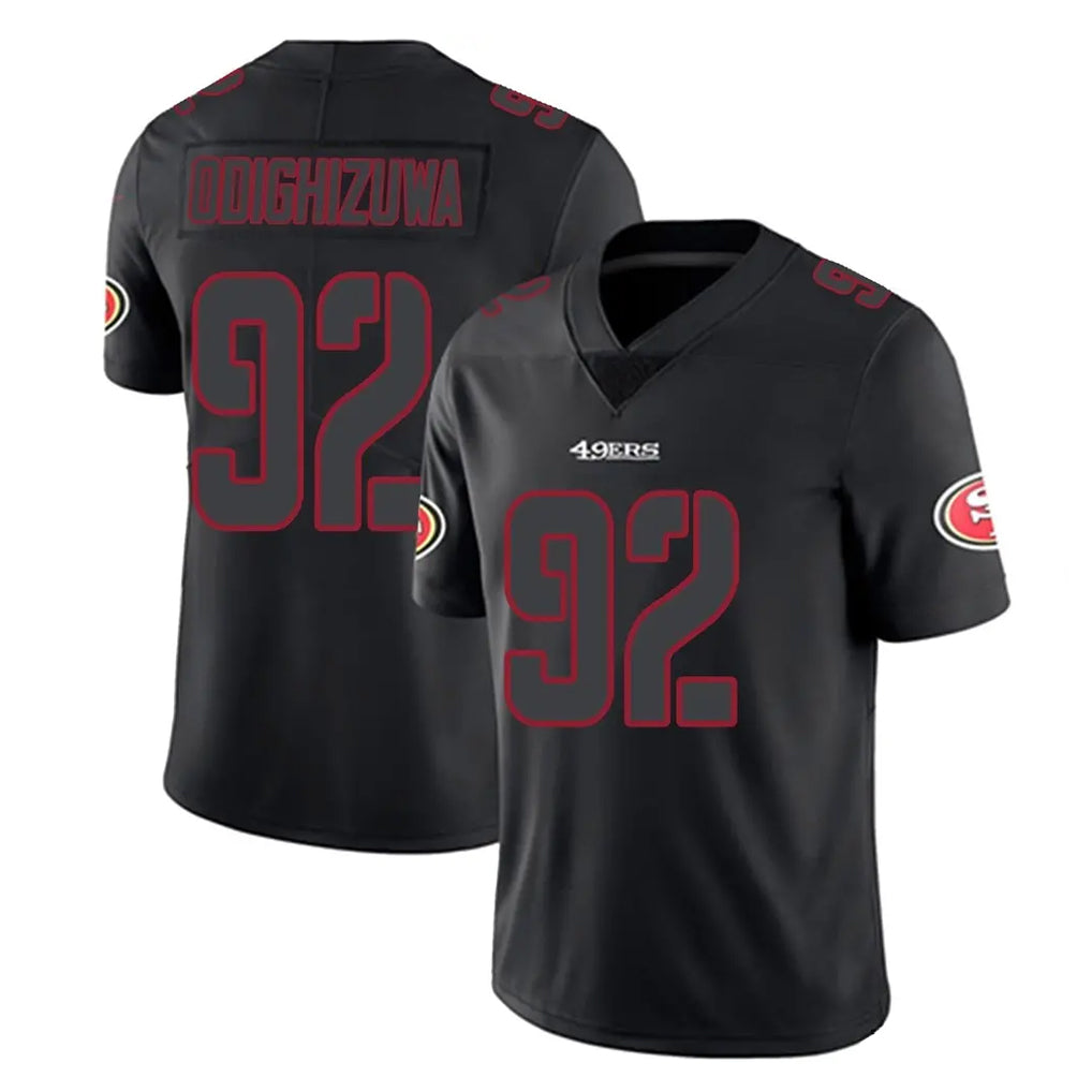 SF.49ers #92 Osa Odighizuwa Player Black Impact Limited Home Game Odoa Stitched Jerseys