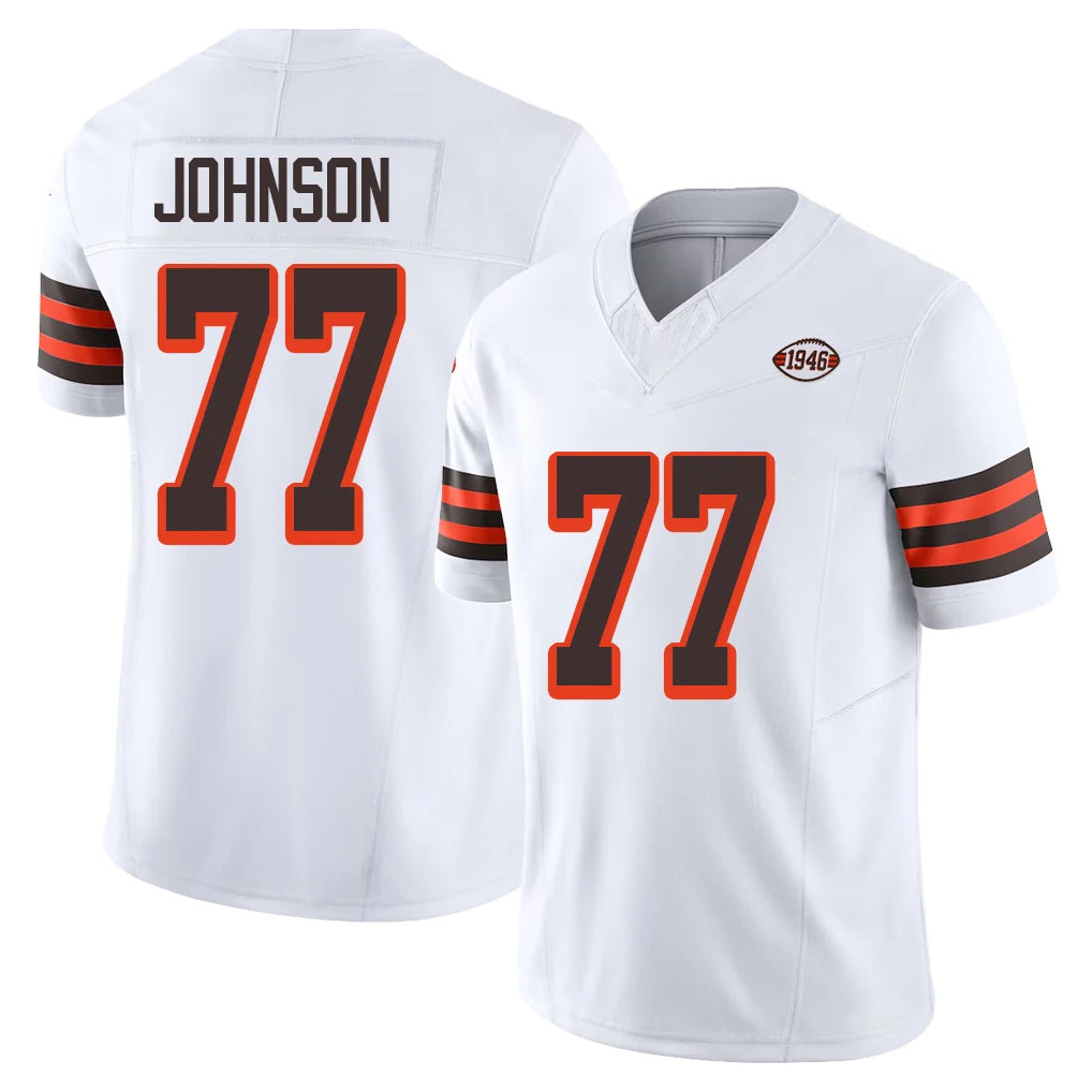 C.Browns #77 Zion Johnson Player White Limited Vapor F.U.S.E. Alternate Game Odoa Stitched Jerseys